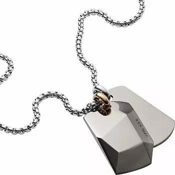 Diesel Dog Tag Halskette Edelstahl, Herren (DX1143040)