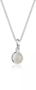 Elli Halskette Mondstein Cabochon 925 Silber, wei&szlig;, Damen, 45cm (83437512-45)