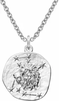 Trendor Sternzeichen L&ouml;we Anh&auml;nger mit Halskette, 925 Silber, &Oslash; 16mm (08441-08)