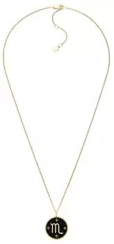 Fossil Damen-Halskette Edelstahl gold/schwarz Skorpion (JF04845710)