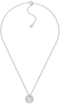 Michael Kors Holiday 2025 Pav&eacute;-Logo-Anh&auml;nger-Halskette, silberfarben (MKJ8546040)