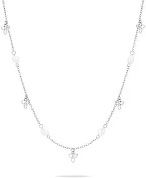 Tamaris Halskette Bl&uuml;ten, Edelstahl mit Kunststoffperle, silber-wei&szlig; (57668440-0)