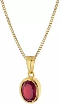 Trendor Granat-Anh&auml;nger Gold 333/8K mit vergoldeter Silberkette, 40cm (68402-40)