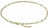 trendor 63263 Fu&szlig;kettchen 333 Gold Singapur-Muster 2,2 mm breit