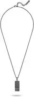 Kette mit Anh&auml;nger POLICE "Chainmale", silber (gunfarben, schwarz), Halsketten,
