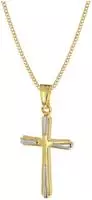 trendor 68428 Kreuz-Anh&auml;nger 333 Gold Zweifarbig mit goldplattierter Kette