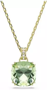 Swarovski Millenia Anh&auml;nger-Halskette, Cushion Cut, gr&uuml;n, 18K vergoldet (5764821)
