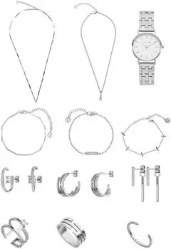 Paul Valentine Moon Geschenkbox Schmuckset Damen, 11 &Uuml;berraschungen + Armbanduhr