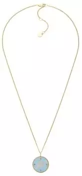 Fossil Halskette Edelstahl gold, hellblau, Fische Damen (JF04848710)