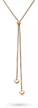 Tamaris Tiny Steel Heart Halskette mit Slider, Edelstahl, ros&eacute;gold, 80cm (TJ-0843-N-80)