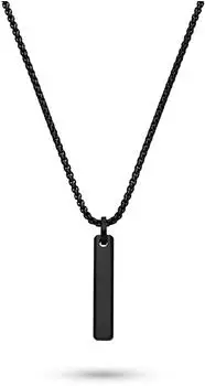 s.Oliver Venezianerkette mit Tag-Anh&auml;nger, Edelstahl, schwarz, 55cm (6012009.99B0.55)