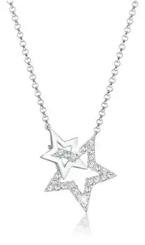 Elli Halskette Stern 925 Sterlingsilber mit Swarovski Kristallen, 45cm (0103781218_45)