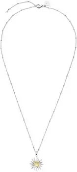 PURELEI Sun Peridot Halskette, Edelstahl, silber, 50-55cm