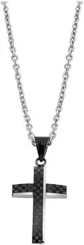 Lotus Temptation Game Kreuz Halskette Herren, Edelstahl, schwarz/silber (LS2105-1/2)