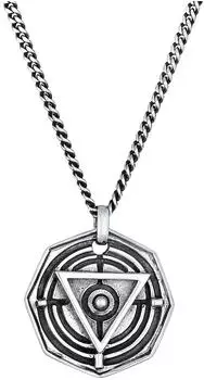 Kuzzoi Halskette Herren Dreieck Kreis Symbol 925 Silber (11163824-55)