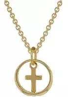 trendor 39485 Taufring Anh&auml;nger mit Kreuz Gold 333 + vergoldete Silberkette