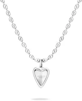 Liebeskind Open Heart Amulet Halskette, Edelstahl, silber