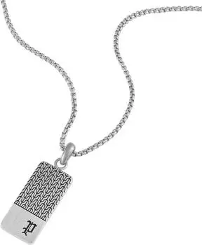 Police Chainmale Halskette mit Anh&auml;nger Edelstahl, silber/schwarz, Herren (PEAGN0078101)