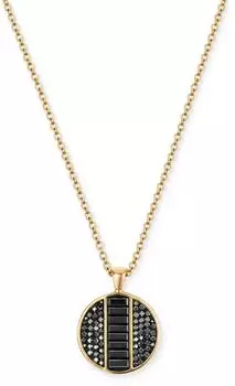 Tom Tailor Halskette mit Kreisanh&auml;nger Preciosa Crystal, gelbgoldfarben-schwarz (TT-N0088)