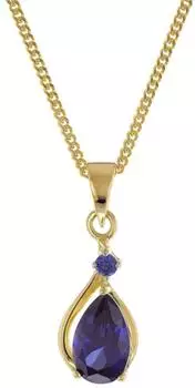 Trendor Blauer Anh&auml;nger 333/8K Gold mit vergoldeter Silberkette (31292)