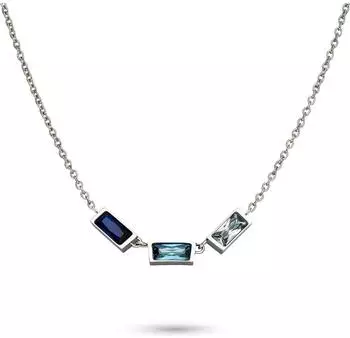 s.Oliver The Color Harmony Halskette Edelstahl blau mit Zirkonia, 50cm (98952847-0)