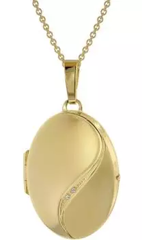 Trendor Halskette mit Medaillon-Anhänger, Silber 925 goldplattiert, 60cm (39660-60)
