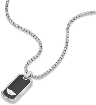Police Stamp Dog Tag Halskette Edelstahl, schwarz, Herren (PEAGN0038601)