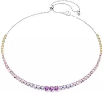 Swarovski Matrix Halskette, Rundschliffe im Farbverlauf, mehrfarbig, rhodiniert (5751196)