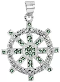 Akzent Anh&auml;nger "Wiebe" 925 Sterlingsilber, rhodiniert, hellgr&uuml;n (87944730-0)