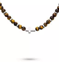 s.Oliver Kette mit Anh&auml;nger "Schmuck Geschenk Edelstahl Halskette Beads, Kreuz" mit