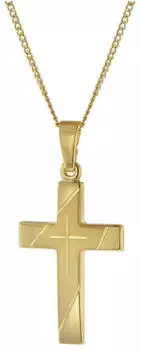 Trendor Halskette mit Kreuzanhänger Gold 333/8K, 21mm, 45cm (41906-45)