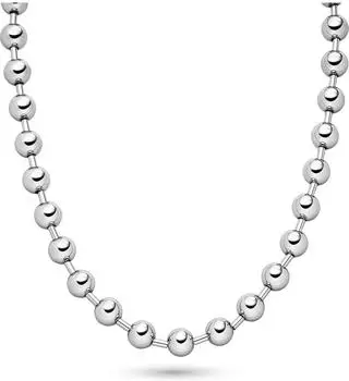 COPENHAGEN Halskette aus Edelstahl mit Beads, silber, 45cm