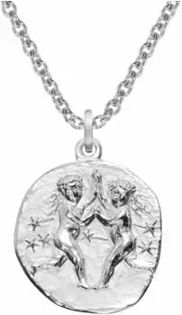 Trendor Sternzeichen Zwilling Anh&auml;nger mit Halskette, 925 Silber, &Oslash; 16mm (08441-06)