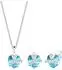 Elli Kristallkette + Ohrstecker Set Herz blau (0901641713)