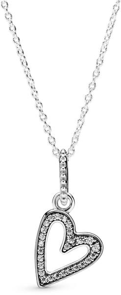 Pandora Funkelndes Freihand-Herz Halskette mit Anhänger 398688C01