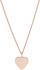 Fossil Heart Rose Gold-Tone Stainless Steel Necklace