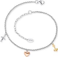 Engelsrufer Fu&szlig;kette mit Anh&auml;nger "Love & Hope - Glaube Liebe Hoffnung"