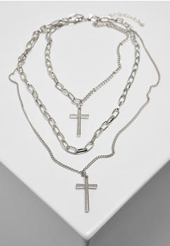 Urban Classics Layering Cross Necklace One Size (TB4196-00473-0050) silver