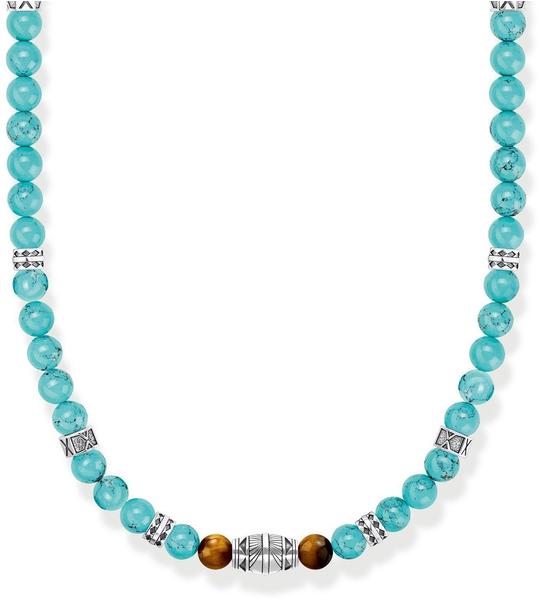 Thomas Sabo Kette mit türkisen Beads und Tigerauge-Beads (KE2180-364-17-L50)