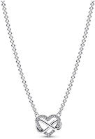Pandora 392666C01-50 Silberkette f&uuml;r Damen Funkelndes Unendlichkeits-Herz