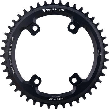 Wolf Tooth Components 110 BCD Asymmetric 4-Arm Kettenblatt Shimano GRX für HG+ 12-fach Kette black 44 Zähne