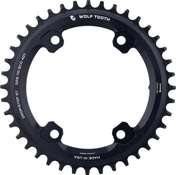 Wolf Tooth Components 110 BCD Asymmetric 4-Arm Kettenblatt Shimano GRX für HG+ 12-fach Kette black 46 Zähne