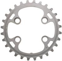 Shimano Y1PV28000, Shimano M9000 Xtr Double Chainring Silber 28t Black