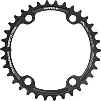 Rotor ALDHU Inneres 2-fach Rund black matte 34T