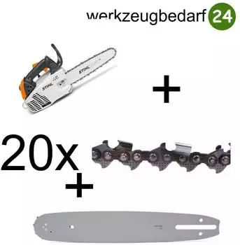 Stihl Kettens&auml;ge MS 194 T 30 cm 3/8P 1.1 mm + 20 Profi C S&auml;geketten (30 cm) 3/8P1.1-44
