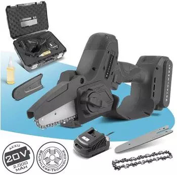 Stahlwerk Mini Akku Kettens&auml;ge 20 V Set Akku Ladeger&auml;t mit Ersatzkette + Ersatzschwert