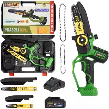 PROCRAFT PKA32Li Akku Kettens&auml;ge 20 V 203 mm Brushless + 1x Akku 4,0 Ah + Lader