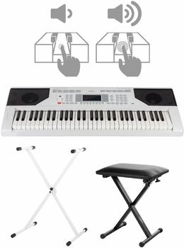 Funkey 61 Edition Touch weiß Set inkl. Keyboardständer + Bank