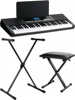 Funkey 61 Performer Keyboard-Set 61 Tasten, schwarz, mit Ständer und Bank (00119906)