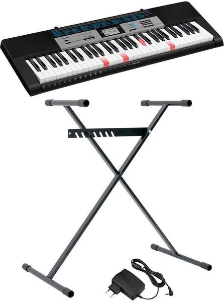 Casio Keyboard LK-136SET Schwarz inkl. Netzteil, inkl. Stativ, Leuchttasten